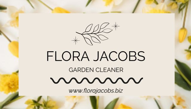 Garden Cleaner Contacts Business Card US Πρότυπο σχεδίασης