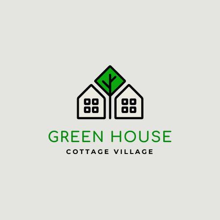 Designvorlage Green Housing Offer Announcement für Logo