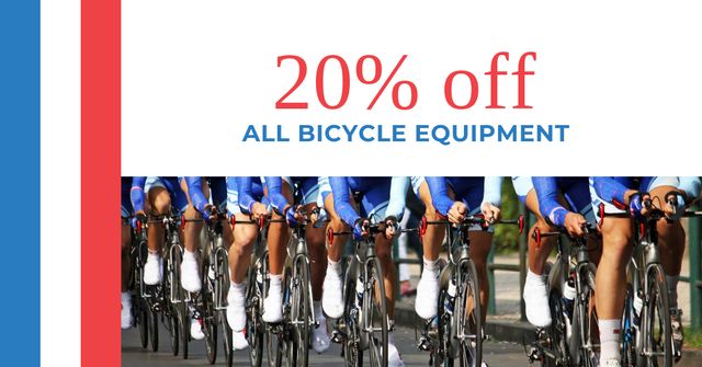 Designvorlage Tour de France with Bicycle Equipment Offer für Facebook AD