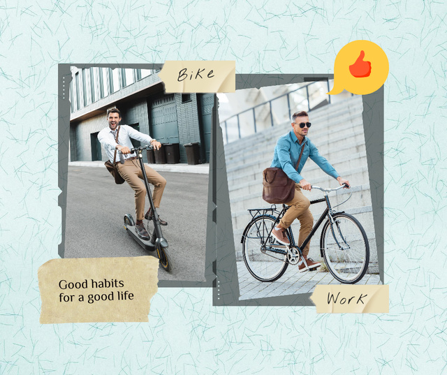Bike lover's active lifestyle Facebookデザインテンプレート