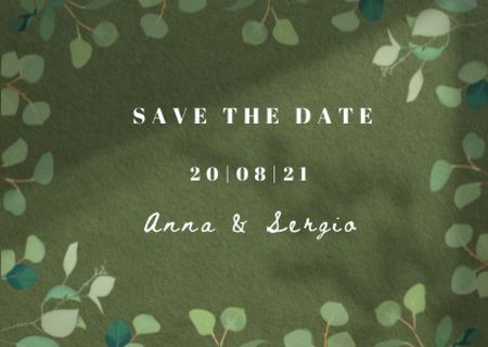 Wedding Day Announcement in Twigs Frame Card Modelo de Design