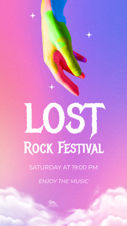 Rockzenei Fesztivál hirdetése Instagram Story tervezősablon