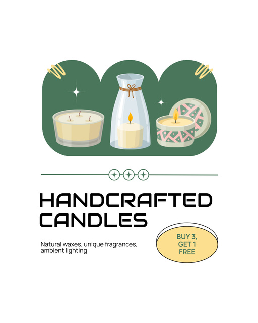 Ontwerpsjabloon van Instagram Post Vertical van Handcrafted Candle Range Offer