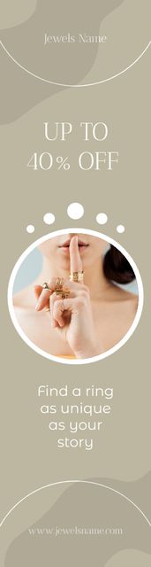 Jewelry Collection Sale with Rings Skyscraperデザインテンプレート