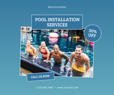 Designvorlage Offer Discounts on Pool Installation Services für Large Rectangle
