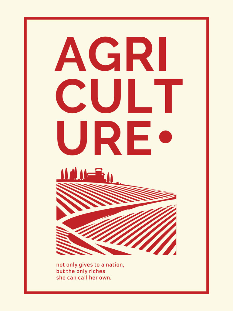 Inspiring Agricultural Ad with Illustration of Field Poster US Design Template