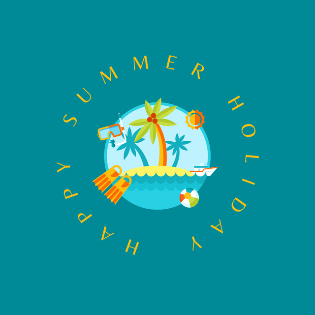 Happy Summer Holidays Wishes Instagram Design Template