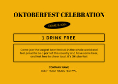 Oktoberfest Happy Announcement with Beer Foam