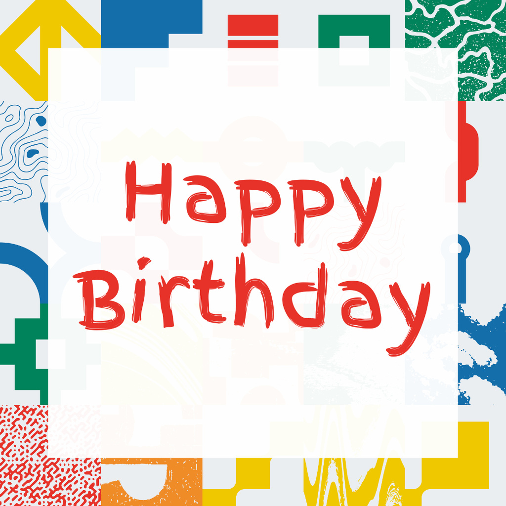 Birthday Holiday Greeting in Bright Frame Instagram – шаблон для дизайна