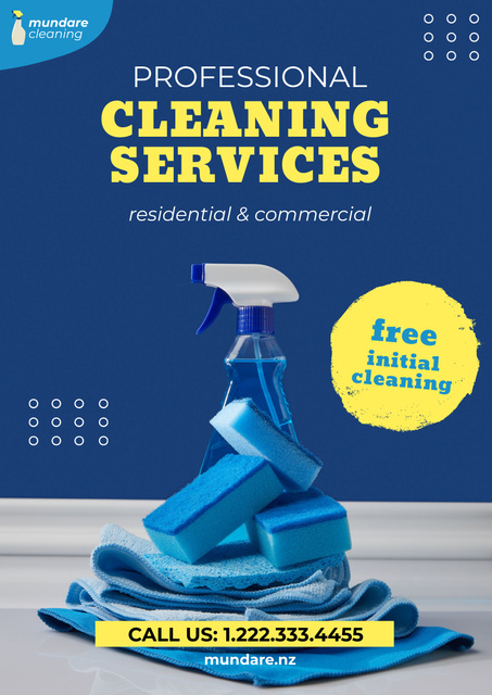 Designvorlage Professional Cleaning Services Offer For Different Properties für Poster A3