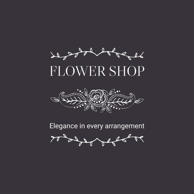 Promotion of Flower Design Services with Elegant Arrangements Animated Logo – шаблон для дизайна
