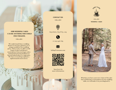 Designvorlage Bäckereiangebot mit Luxus-Hochzeitstorten für Brochure 8.5x11in