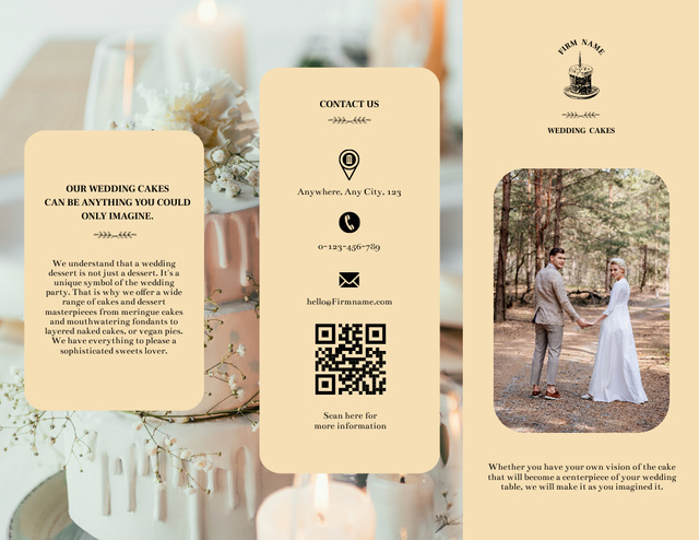 Bakery Offer with Luxury Wedding Cakes Brochure 8.5x11in – шаблон для дизайну