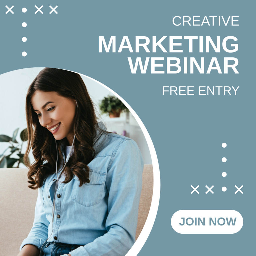 Designvorlage Free Entry to Creative Marketing Webinar für Instagram