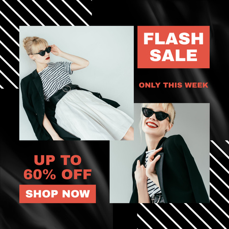 Week Flash Sale For Clothes Collection Instagram Design Template