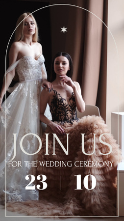 Wedding Ceremony Announcement With Luxury Dresses TikTok Video tervezősablon
