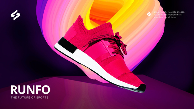 Sporting Goods Ad Running Pink Sports Shoe Full HD videoデザインテンプレート