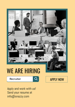 Qualified HR Recruiter Open Position Poster 28x40in – шаблон для дизайна