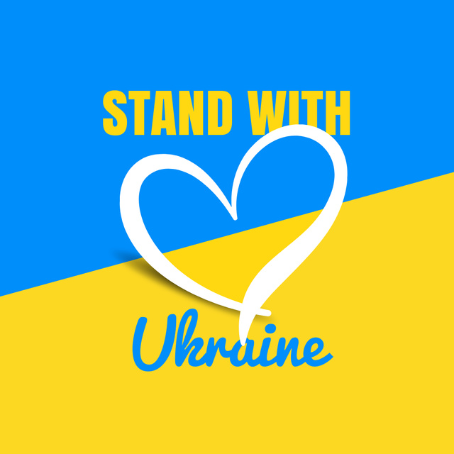 Stand with Ukraine for Love and Peace Instagramデザインテンプレート