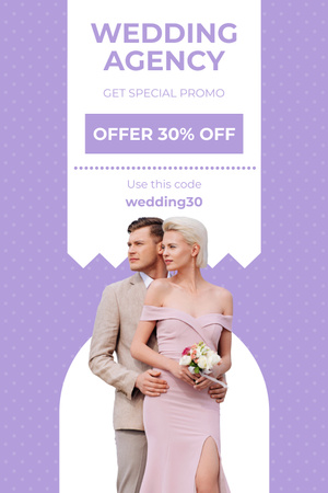 Platilla de diseño Discount on Wedding Agency Services on Violet Pinterest