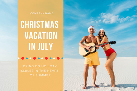 Christmas Vacation in July Postcard 4x6in Design Template