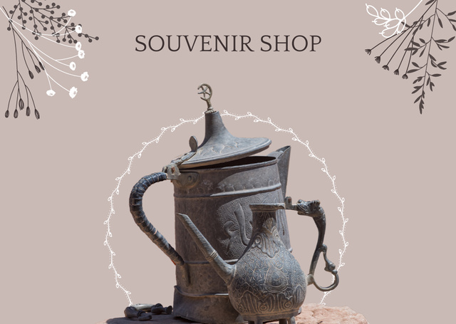 Designvorlage Souvenir Shop Ad für Postcard