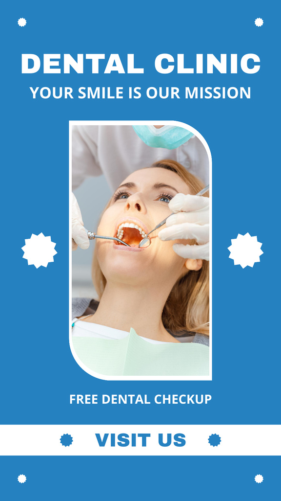 Woman Patient in Dental Clinic Instagram Story tervezősablon