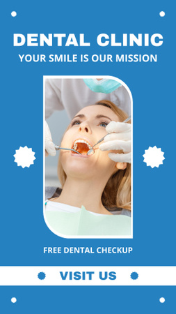 Woman Patient in Dental Clinic Instagram Story Design Template