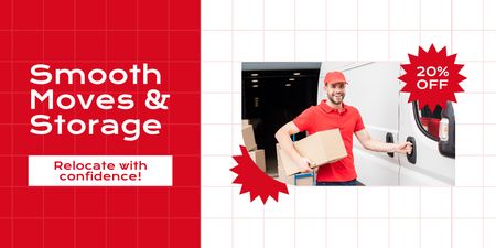 Discount Offer on Smooth Moving & Storage Services Twitter Design Template