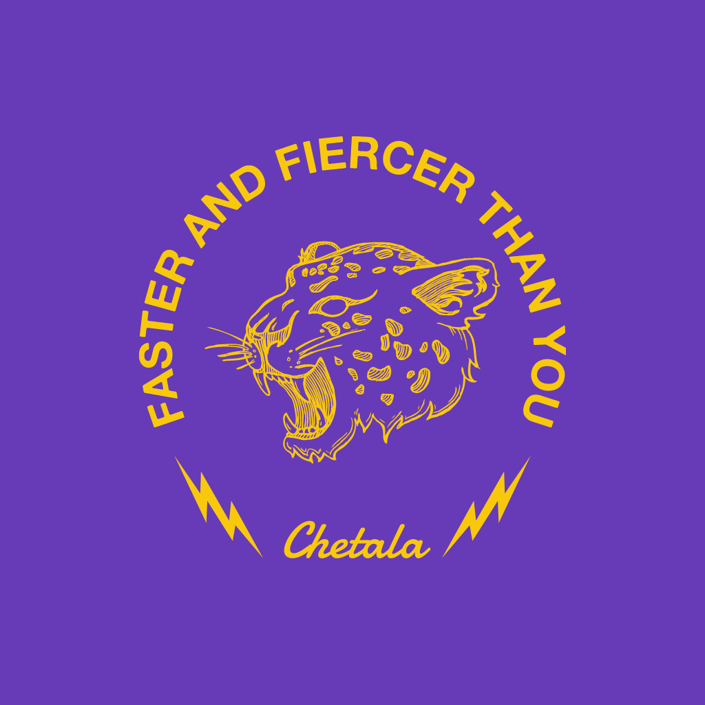 Emblem with Leopard on Blue Logoデザインテンプレート