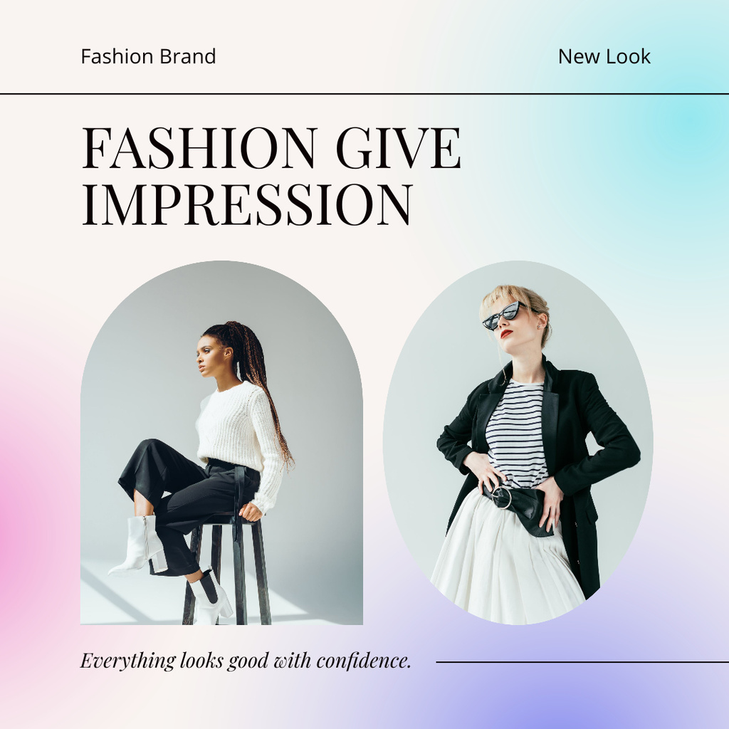 Female Fashion Clothes Ad Instagram Modelo de Design