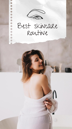 Skincare Routine with Smiling Young Girl Instagram Video Story Design Template