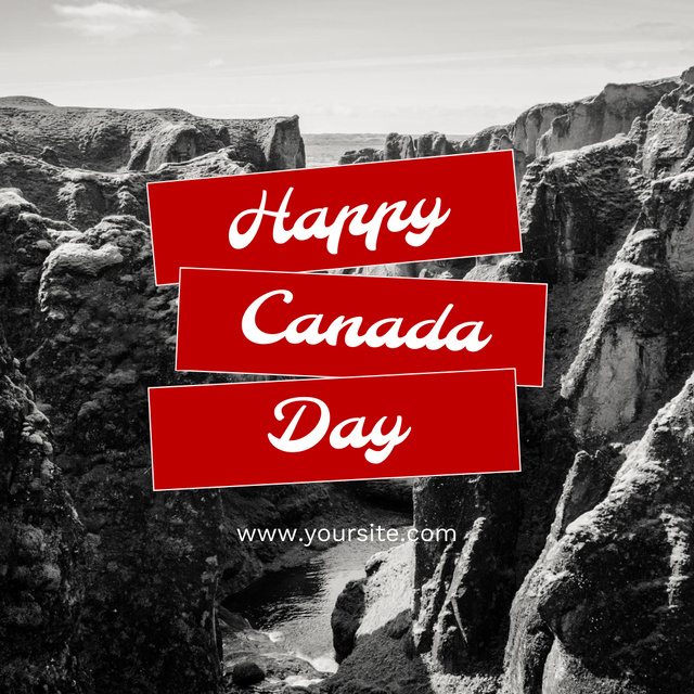 Picturesque Canada Day Greetings With Mountains Instagram Design Template