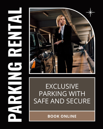 Exclusive Parking Services with Security Instagram Post Vertical tervezősablon