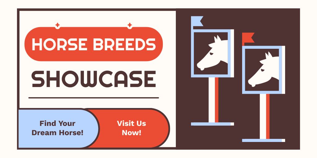 Stunning Horse Breeds Showcase Announcement Twitter Šablona návrhu