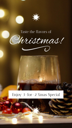 Special Christmas Offer with Warm Tasty Drink TikTok Video Πρότυπο σχεδίασης