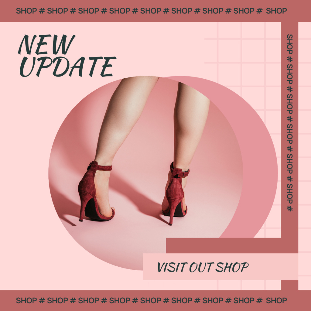 Women's Shoes Store Advertising Instagram tervezősablon