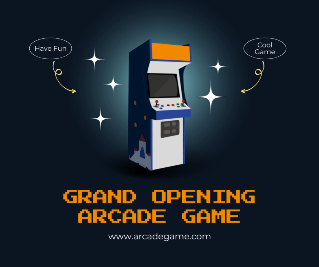 Designvorlage Announcement Opening of Slot Machines für Facebook