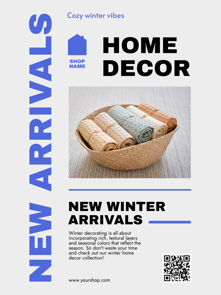 New Arrivals of Winter Home Decor Poster US Πρότυπο σχεδίασης