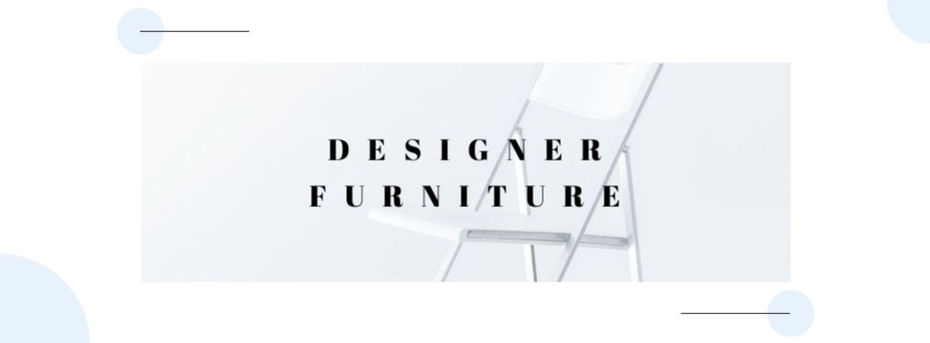 Designer Furniture Offer with Modern Chair Facebook cover Tasarım Şablonu