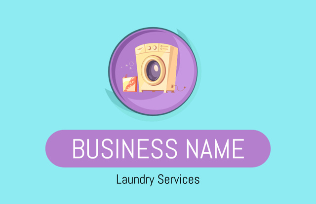 Offer of Laundry and Dry Cleaning Services Business Card 85x55mm Design Template