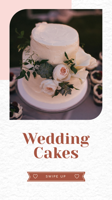Ontwerpsjabloon van Instagram Story van Wedding offer big White Cake
