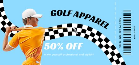 Plantilla de diseño de Anuncio de tienda de ropa de golf con descuento Coupon Din Large 