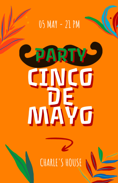 Amazing Cinco de Mayo Party Invitation 5.5x8.5in – шаблон для дизайну