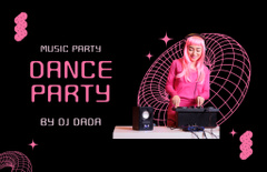 Dance Party Announcement with Asian Woman
