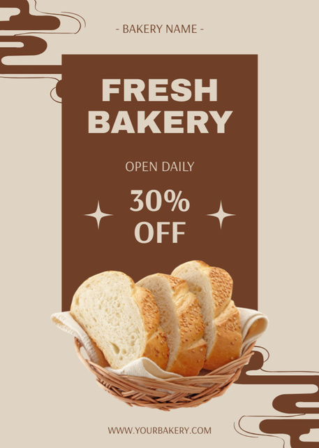Fresh Bakery Offers on Beige Flayer – шаблон для дизайна