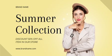 Designvorlage Sommerkollektion mit Kleidung und Accessoires für Twitter