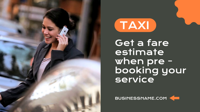 Designvorlage Taxi Service Offer WIth Booking für Full HD video