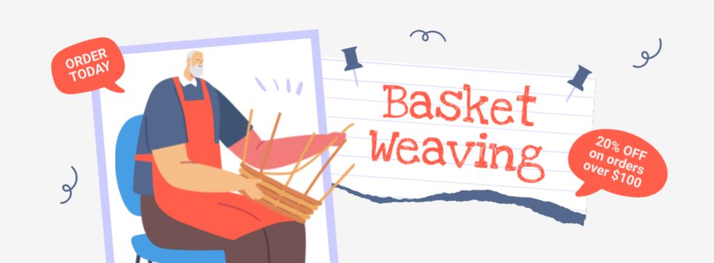 Discount on Handmade Baskets from Artisan Facebook cover – шаблон для дизайну