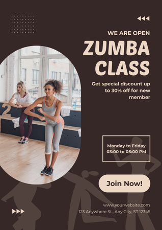 Zumba Class Ad Layout with Photo Poster Design Template